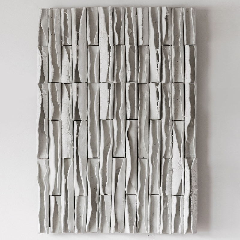 Объемное Панно на стену White Micro Waves Белый бетон в Твери | Loft Concept 