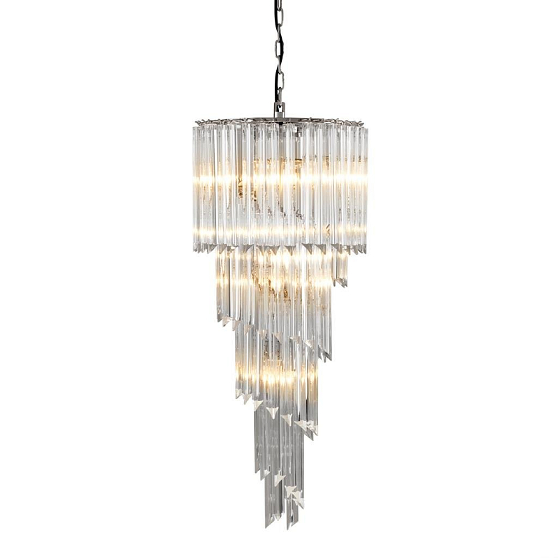 Люстра Eichholtz Chandelier Trapani Никель Прозрачное Стекло Люстра Eichholtz Chandelier Trapani Никель Прозрачное Стекло в Твери | Loft Concept