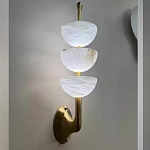 Бра с 3-мя мраморными плафонами в форме чаши Warm Marble Light варинант исполнения - 3 | Loft Concept в Твери