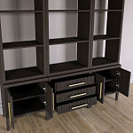 Модульный стеллаж Primo из трех составных элементов Темный орех варинант исполнения - 4 | Loft Concept в Твери