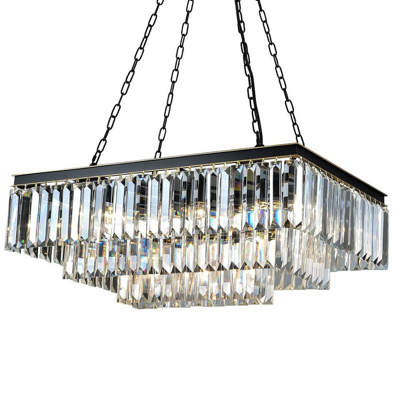 Люстра RH 1920s Odeon Square 3 row Black Черный Люстра RH 1920s Odeon Square 3 row Black Черный в Твери | Loft Concept