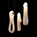 Подвесной светильник белого цвета с 3-мя изогнутыми плафонами Flow Loop варинант исполнения - 6 | Loft Concept в Твери