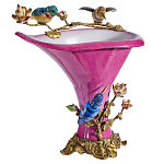 Ваза розового цвета из фарфора с птичкми и цветущими ветвями Garden of Eden варинант исполнения - 1 | Loft Concept в Твери