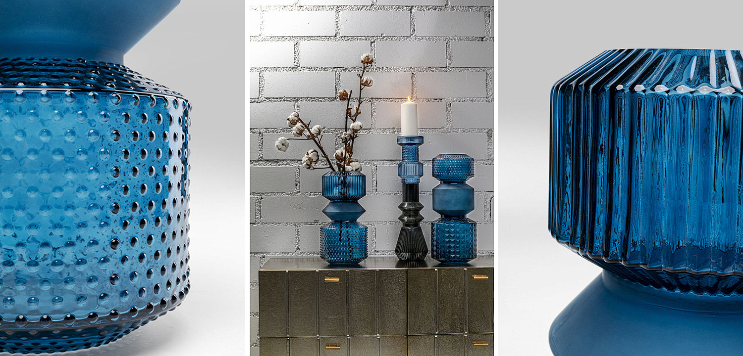 Ваза Geometric Blue Glass Vase 36 Ваза Geometric Blue Glass Vase 36 - Loft-Concept в Твери