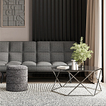 Пуф Three Gray в ткани букле серого цвета варинант исполнения - 3 | Loft Concept в Твери