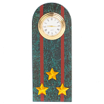Часы подарочные погон полковник МВД из натурального камня Змеевик Military Clock варинант исполнения - 1 | Loft Concept в Твери
