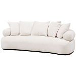 Трехместный диван с обивкой букле молочного цвета Leonois Boucle Sofa варинант исполнения - 2 | Loft Concept в Твери