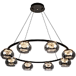 Люстра с круглыми плафонами из дымчато-серого стекла IONA Grey Glass Chandelier 8 варинант исполнения - 2 | Loft Concept в Твери