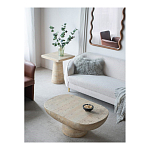 Столик кофейный кремового цвета с овальной столешницей и круглым основанием Cream Dalmen Table варинант исполнения - 9 | Loft Concept в Твери