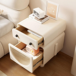 Тумбочка прикроватная с ящиком и стеклянной дверцей Робот Robot Bedside варинант исполнения - 1 | Loft Concept в Твери