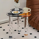 Дизайнерский журнальный стол с фигурной столешницей на 3-х прозрачных ножках Rahakif варинант исполнения - 3 | Loft Concept в Твери