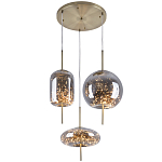 Подвесной светильник с гирляндой внутри 3-х стеклянных плафонов Garland Glass Trio Hanging Lamp варинант исполнения - 1 | Loft Concept в Твери