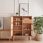 Комод с плетеными дверками и открытой нишей  с ящиком Dora Sideboard варинант исполнения - 1 | Loft Concept в Твери