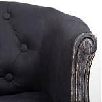 Кресло низкое в стиле прованс Черный Лен Louis French Armchair  варинант исполнения - 6 | Loft Concept в Твери