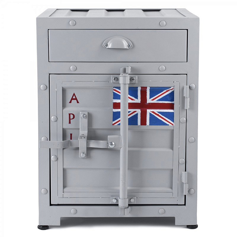 Тумба Union Jack с ящиком и дверью Серый Красный Желтый Оранжевый Черный Белый Синий Зеленый Голубой Бирюзовый в Твери | Loft Concept 