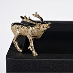 Стол сервировочный кожаный с декором в виде золотистой фигуркой лося Embodiment of Style варинант исполнения - 2 | Loft Concept в Твери