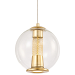 Подвесной светильник с плафоном в форме шара Inner Gleam Orb gold варинант исполнения - 1 | Loft Concept в Твери