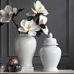 Ваза белая с крышкой однотонная Chinoiserie Ceramics варинант исполнения - 5 | Loft Concept в Твери