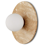 Бра в виде диска с плафоном из матового белого стекла Marble Glow варинант исполнения - 1 | Loft Concept в Твери