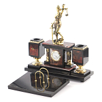 Настольный письменный набор из яшмы с часами в подарочной упаковке Manager Organizer варинант исполнения - 2 | Loft Concept в Твери