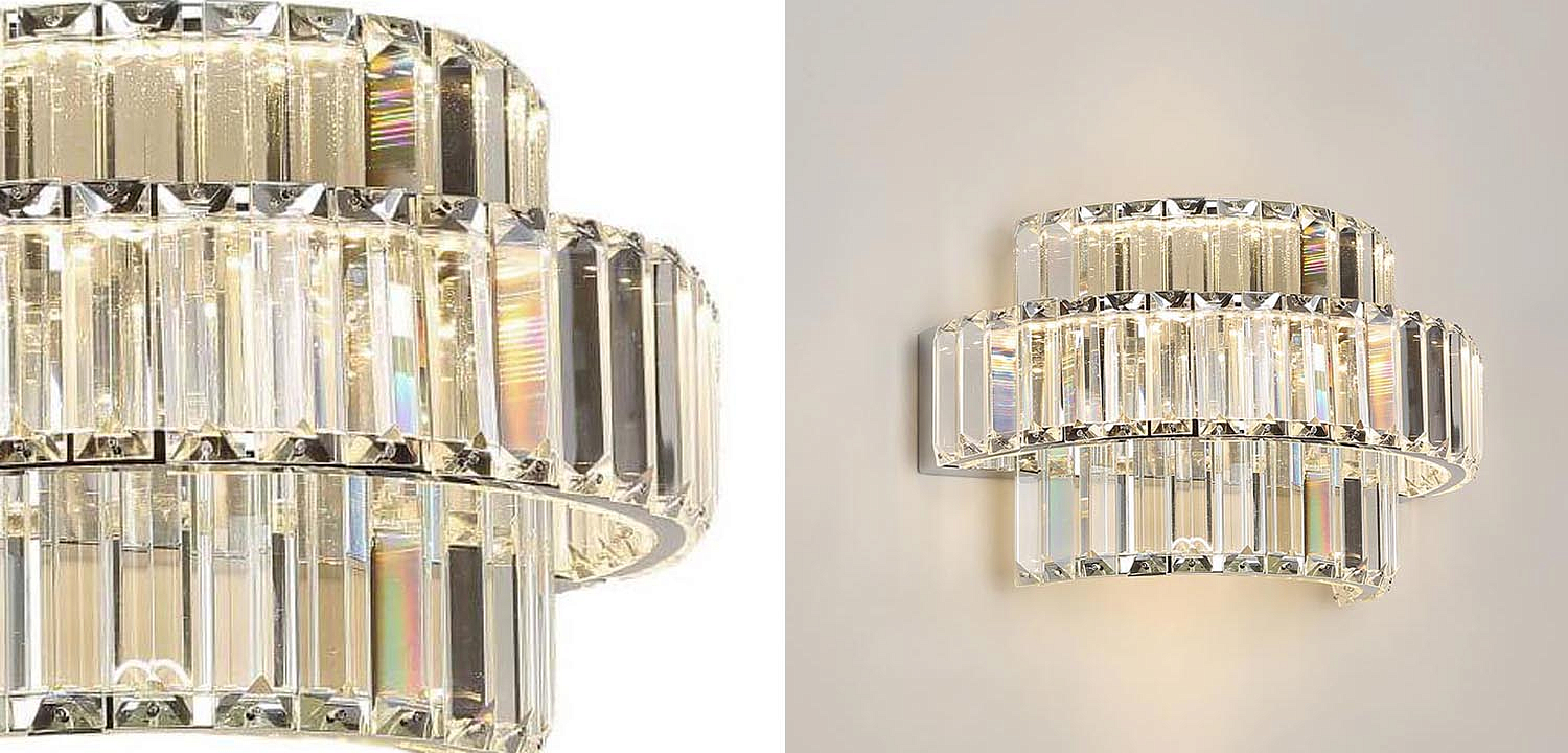 Бра Crystal Shine Linda Chrome Wall Lamp B Бра Crystal Shine Linda Chrome Wall Lamp B - Loft-Concept в Твери