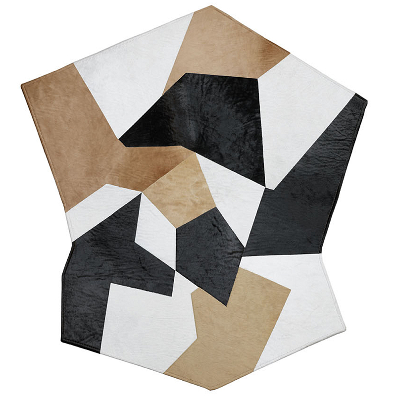 Дизайнерский шерстяной ковер Gio Ponti Rug Бежевый Белый Черный в Твери | Loft Concept 