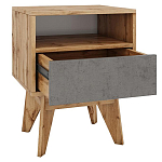 Тумба прикроватная с ящиком и фасадом цвета серый бетон Grace of Furniture варинант исполнения - 2 | Loft Concept в Твери