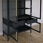 Витрина Primo со стеклянными фасадами и 2 ящиками Черный дуб варинант исполнения - 8 | Loft Concept в Твери