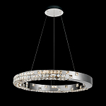 Люстра серебряная в форме кольца с мозаичным хрустальным оформлением Sparks of Crystal варинант исполнения - 3 | Loft Concept в Твери