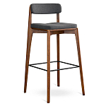 Барный стул из массива ясеня с обивкой из рогожки Elegant Ash варинант исполнения - 3 | Loft Concept в Твери