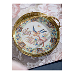 Блюдо фарфоровое с бронзовой ручкой Paradise Dish with Handle варинант исполнения - 4 | Loft Concept в Твери