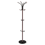 Вешалка коричневая с круглым основанием и черными металлическими крючками Industrial Metal Rust варинант исполнения - 1 | Loft Concept в Твери