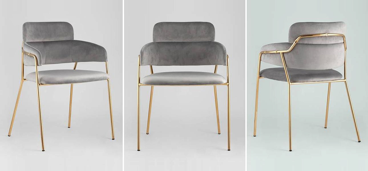 Стул Polina chair Светло-Серый Велюр Стул Polina chair Светло-Серый Велюр - Loft-Concept в Твери