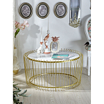 Журнальный столик с столешницей из мрамора на металлическом основании Table Vertical Planes варинант исполнения - 3 | Loft Concept в Твери