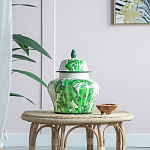 Ваза с зелёными листьями и крышкой Vase Green Leaves варинант исполнения - 5 | Loft Concept в Твери