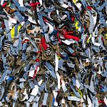 Ковер прямоугольный разноцветный из джинсовой одежды Zero Waste варинант исполнения - 2 | Loft Concept в Твери