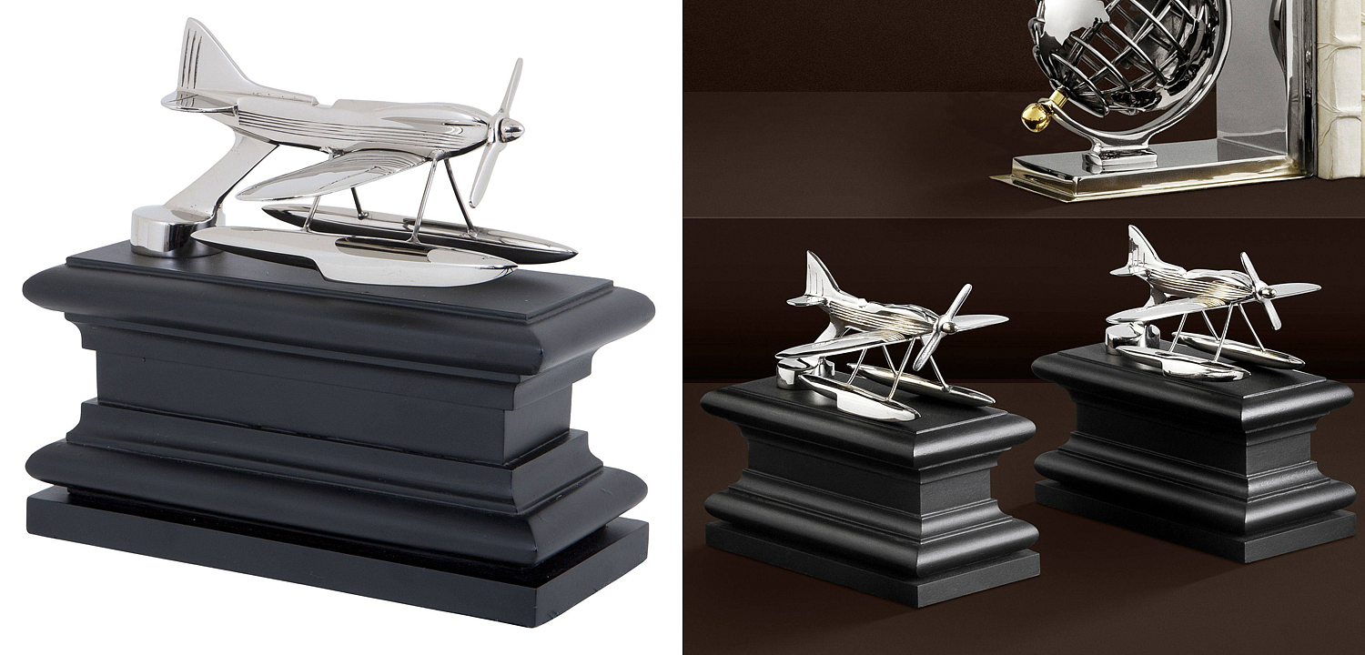 Держатель для книг Eichholtz Bookend Hydroplane set of 2 Nickel Держатель для книг Eichholtz Bookend Hydroplane set of 2 Nickel - Loft-Concept в Твери