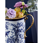 Ваза с бронзовыми ручками и синим цветочным узором Blue & White Ornament варинант исполнения - 6 | Loft Concept в Твери