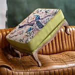 Банкетка из массива бука с изображением птиц и цветов Beige Green Chinoiserie Garden Banquette варинант исполнения - 2 | Loft Concept в Твери