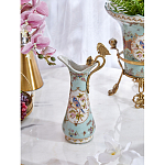 Кувшин с цветочным рисунком и бронзовой ручкой Blue Garden варинант исполнения - 6 | Loft Concept в Твери