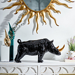 Статуэтка черный носорог с золотыми рогами Golden Horned Black Rhino варинант исполнения - 4 | Loft Concept в Твери