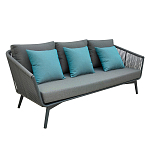 Диван трехместный уличный серый Gray Fiber варинант исполнения - 1 | Loft Concept в Твери
