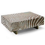 Кофейный стол Kenya Coffee Table Bone Inlay ZEBRA Beige  варинант исполнения - 3 | Loft Concept в Твери
