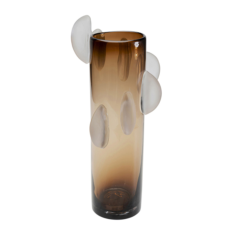 Ваза коричневая Forma Mare со стеклянными вставками Коричневый Прозрачный в Твери | Loft Concept 