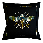 Подушка декоративная пчела сине-зелёный орнамент Ikat Pattern варинант исполнения - 1 | Loft Concept в Твери