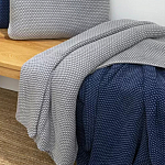 Плед из хлопка серого цвета Waffle Comfort варинант исполнения - 4 | Loft Concept в Твери