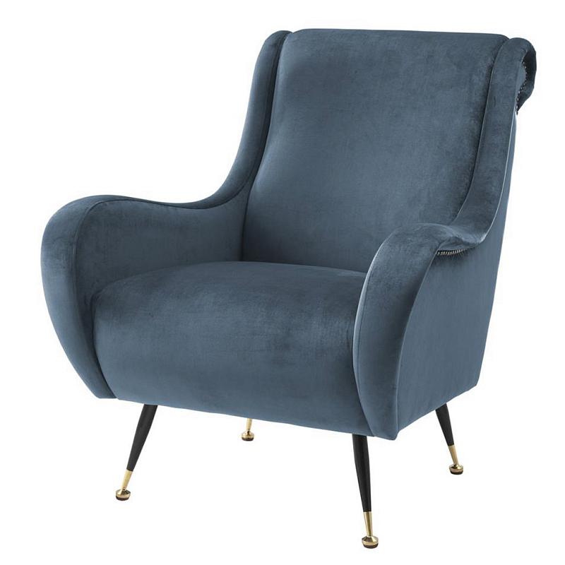 Дизайнерское кресло Giardino Chair gray blue Сизый Черный Дизайнерское кресло Giardino Chair gray blue Сизый Черный в Твери | Loft Concept