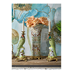 Ваза высокая из фарфора на бронзовом основании Turquoise Blooming Garden варинант исполнения - 10 | Loft Concept в Твери