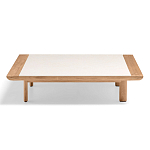 Дизайнерский кофейный стол из дерева с керамической столешницей уличный SWAY Coffee Table варинант исполнения - 5 | Loft Concept в Твери