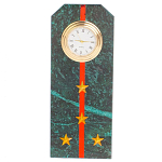 Часы погон ВС подарочные настольные из натурального камня Змеевик Military Clock варинант исполнения - 10 | Loft Concept в Твери